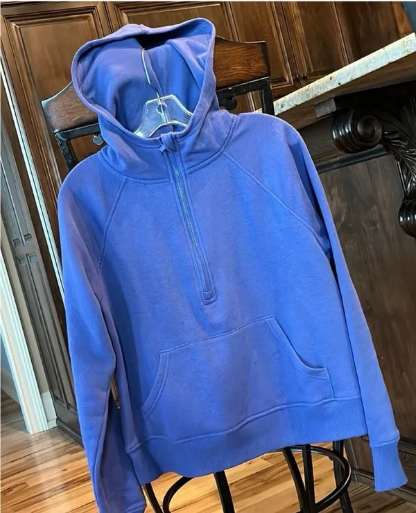 Member's Mark Scuba Hoodie Periwinkle Pullover Cotton Sweatshirt Knit Womens Medium - Image 7