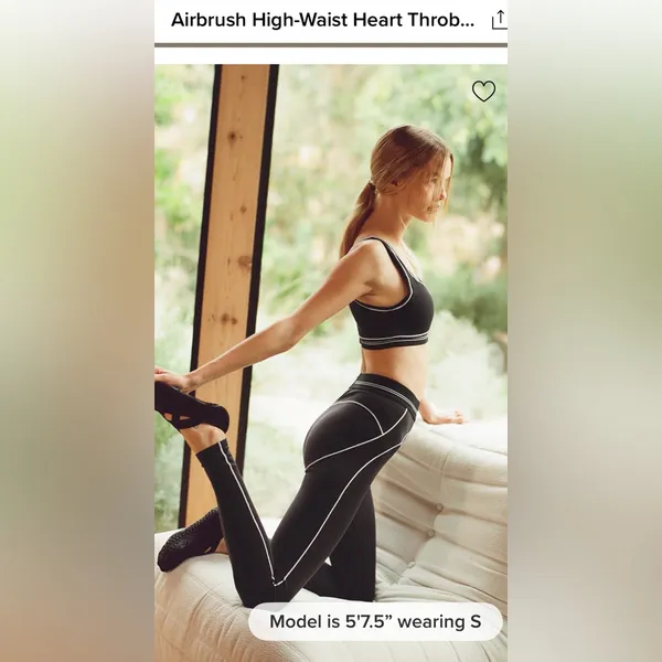 ALO Yoga NWT Airbrush High Waist Heart Throb Leggings Black White Size M - Image 5