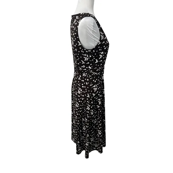 Jessica Howard Dress Womens 8‎ Brown Polka Dot Rockabilly Ruched Midi Retro - Image 7