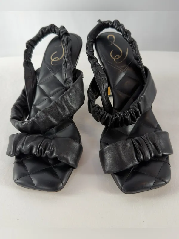 Revolve Sam Edelman Marlena Square Toe Quilted Sandal in Black Size 8.5 - Image 4