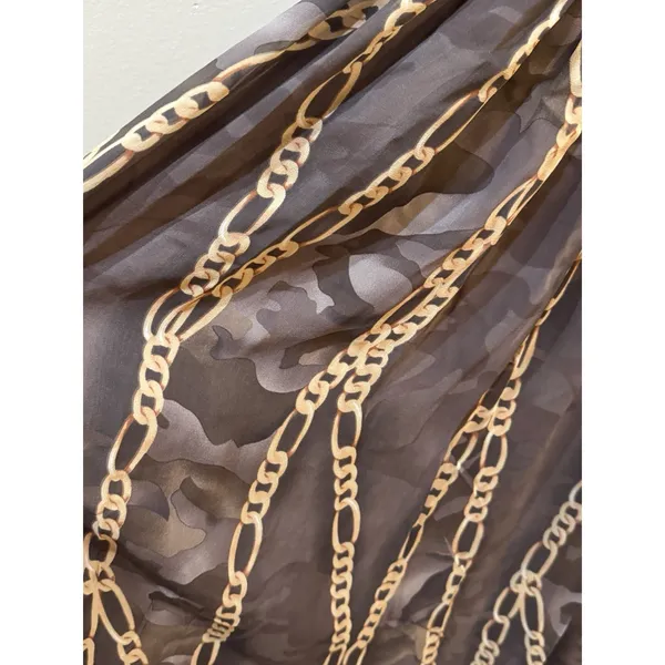 Speigel 100% Silk Chain Link Dress Y2K 2000's Empire Waist‎ Size 6 Equestrian - Image 4
