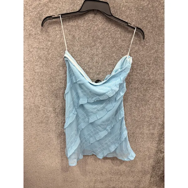 Princess Polly Women Lars Mini Dress 10 Blue Strapless Ruffle Cowl Neck NWT - Image 8