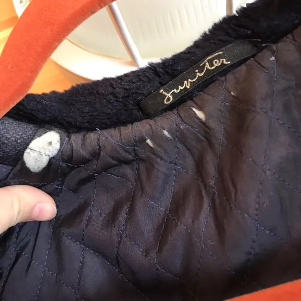 Vintage Made In France Blue Faux Fur Collar Jacket - Image 5