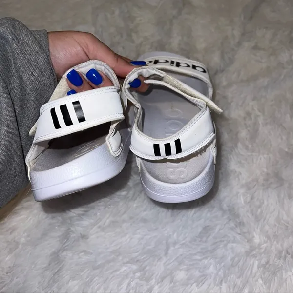 Adidas White Open Tor Slip on with Back Sandal size women’s 7 - Image 5