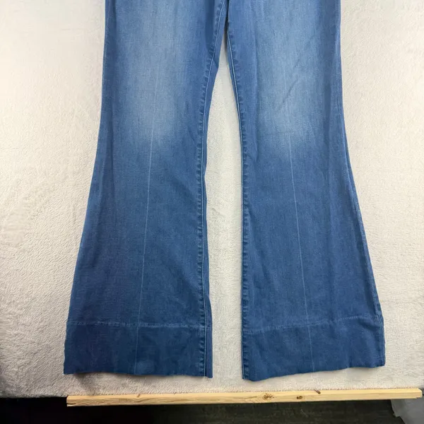 Express‎ 12 Jeans 70s Flare Mid Rise Conscious Edit Medium Wash Blue Boho Retro - Image 4