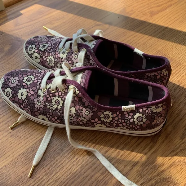 Kate Spade Keds X Sneakers Purple Floral Design Women’s Shoe Size 6.5 Casual - Image 4