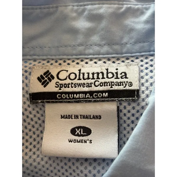Columbia Women's Long‎ Sleeve Button Up Shirt Light Blue XL Fishing Outdoor - Image 4