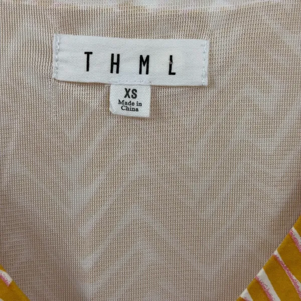 THML Yellow and White Chevron Women's Dress - Image 2