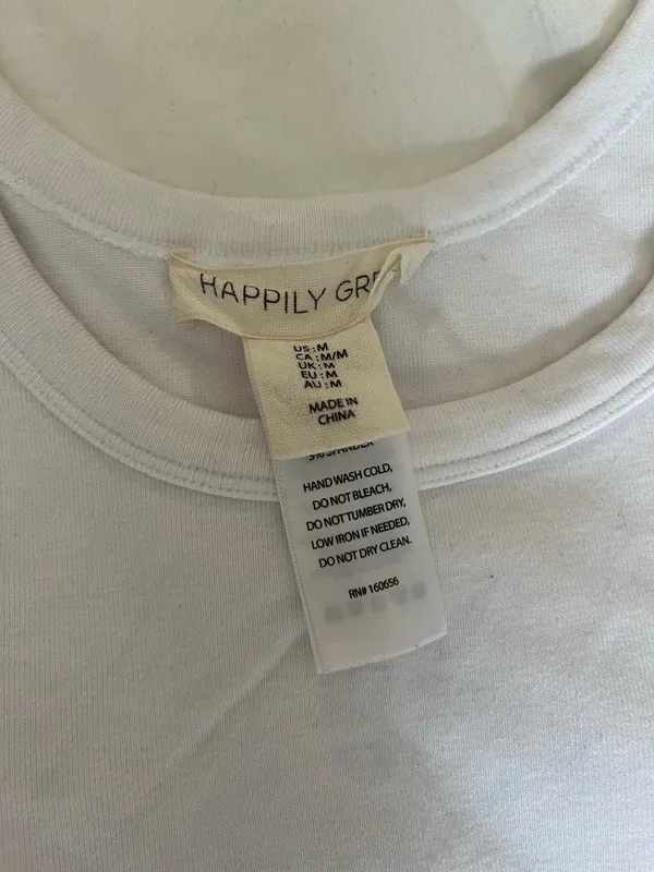 Happily grey basic white tank Size M - Image 2