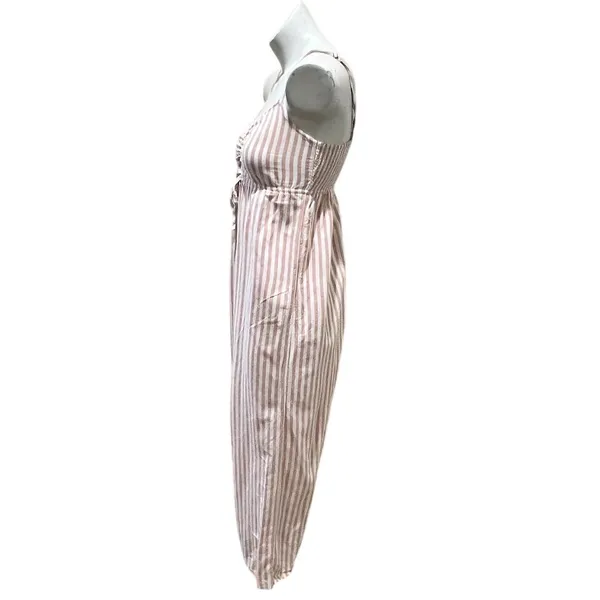 O'Neill Annabella Women's Pink Striped Jumpsuit Standard Size M Casual Summer - Image 6