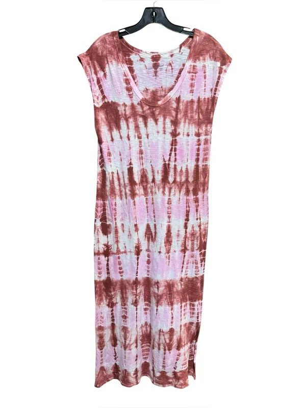 UNIVERSAL THREAD Tie-Dye Scoop Neck Maxi Dress S 18” p2p White/Pink/Copper NWOT - Image 2