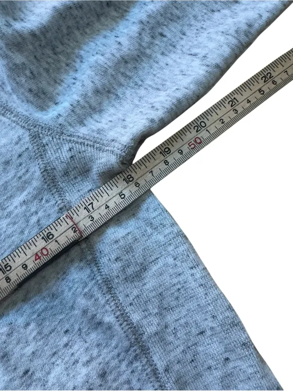 Abercrombie & Fitch Gray Cropped Fleece Sweatshirt Womens M Retro Stripe Y2K Top - Image 12