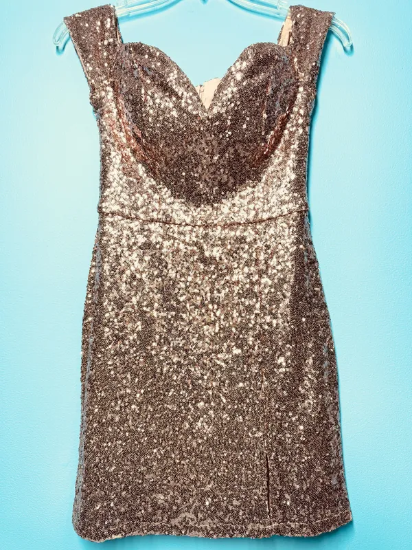 B. Darlin Silver Sequin Mini Dress Size 9/10 - Image 6