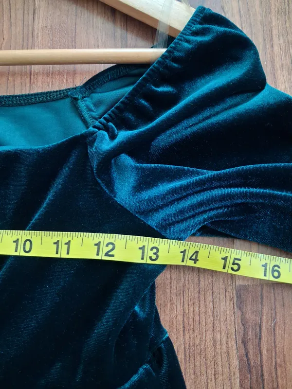 Altar'd State Velvet Green Tiered Long Sleeve Dress Holiday XS - Image 6