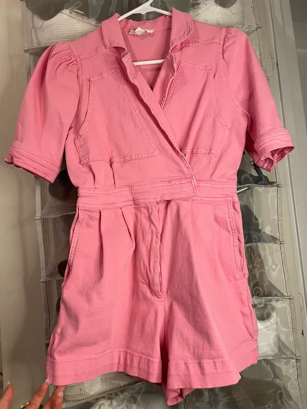 Denim Color Romper Pink - Image 2