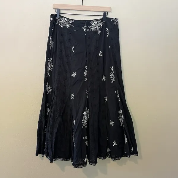 Women's Long Skirt Floral Black Lace Whimisgoth Fairy Grunge Gothic Witchy Boho‎ - Image 5