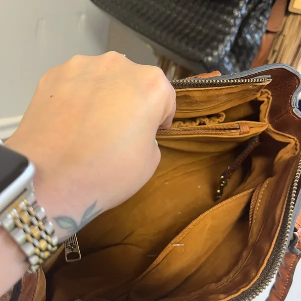 Patricia Nash Heritage‎ Angela Double-Compartment Leather Satchel Handbag - Image 12