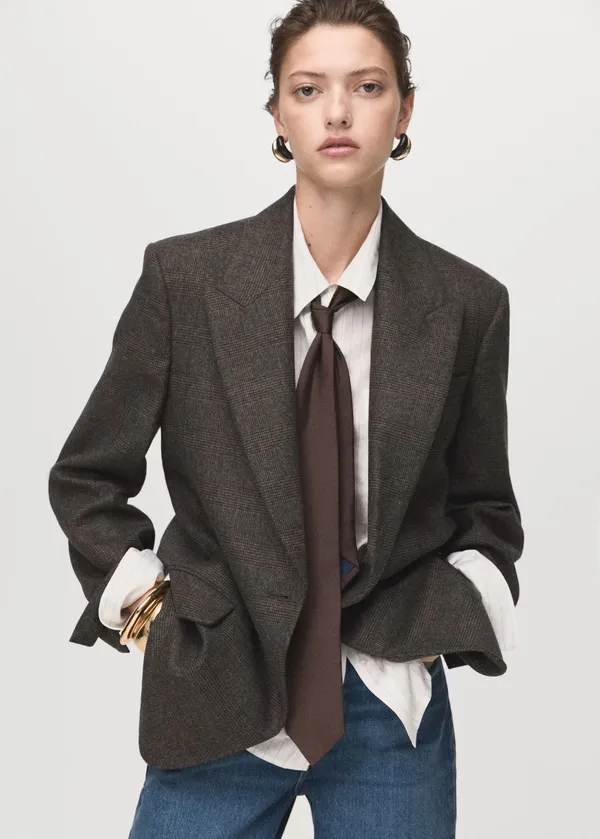 NWT Mango Micro Houndstooth Wool Blazer - Image 2