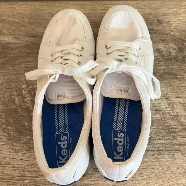 Keds White Canvas Sneakers Tennis Shoes Women’s Size 8.5 DIY Project - Image 6