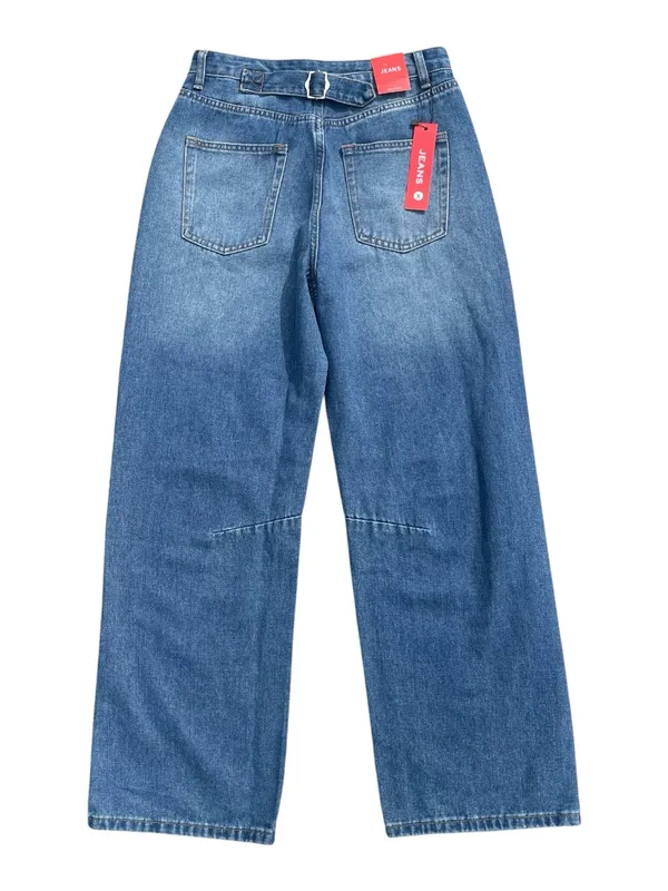 Barrel Leg High Rise Jeans Women’s 8 Y2K 90s Streetwear Normcore Medium Wash - Image 2