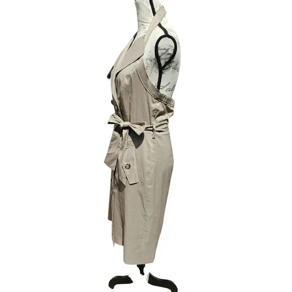 Ann Taylor NWT Khaki Trench Halter Dress Double Breasted Midi Tan Size 10 - Image 5