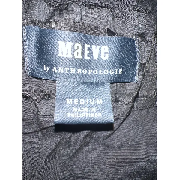 Maeve by Anthropologie Black Textured Cutout Midi Dress Size M - Image 5