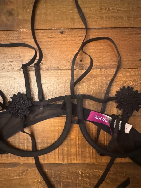ADORE ME Lace &‎ Mesh Strappy Bra + Thong Set - Image 4
