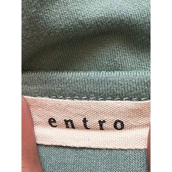 Entro Sage Green‎ V-Neck Maxi Dress Pockets Side Slit Relaxed Fit Large - Image 5