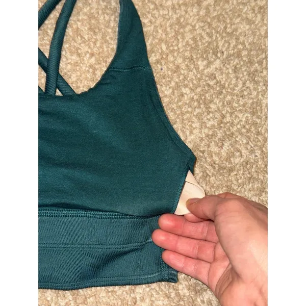LULULEMON Sports Bra‎ Women ENERGY Longline High-Neck Green Size 2 - Image 2