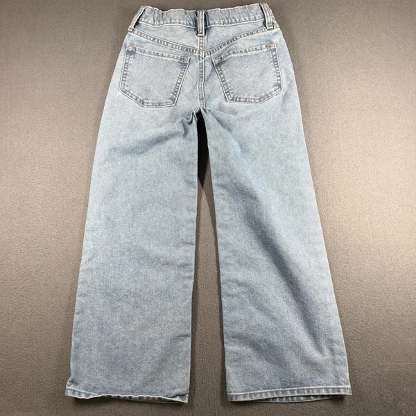 Old Navy Extra High-Rise Sky-Hi Wide Leg Jeans Womens 0 Blue Light Stretch Denim - Image 4