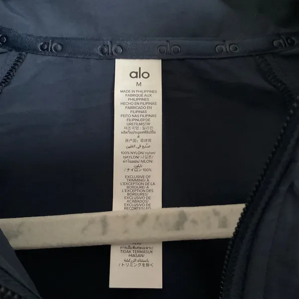 Alo Yoga Cropped 1/4 Zip Alumni Pullover Navy M - Image 5