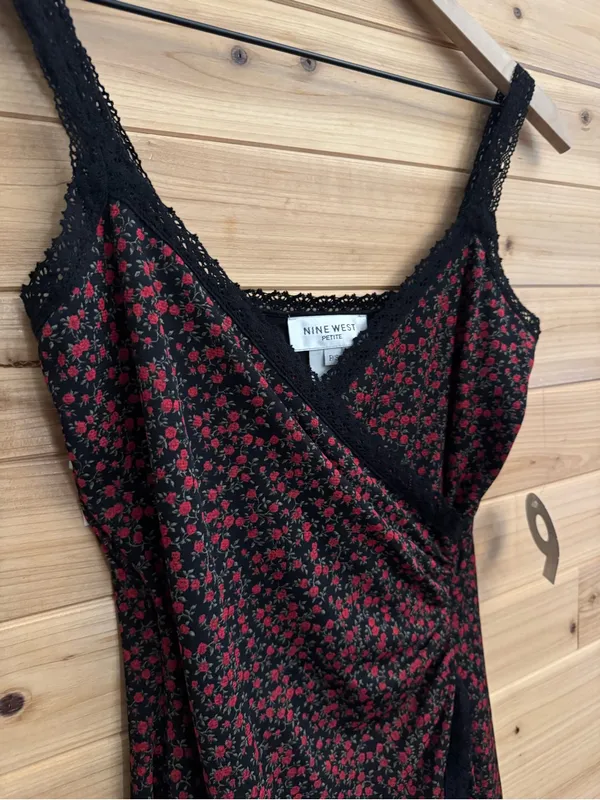 VNTG NWT Nine West Small Rosette Wrap Slip Dress Grunge Romantic Lace Coquette - Image 3