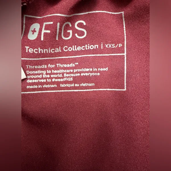 Figs Yola Skinny Burgundy Scrub Pants for Women (Size XXS/P) - Image 11