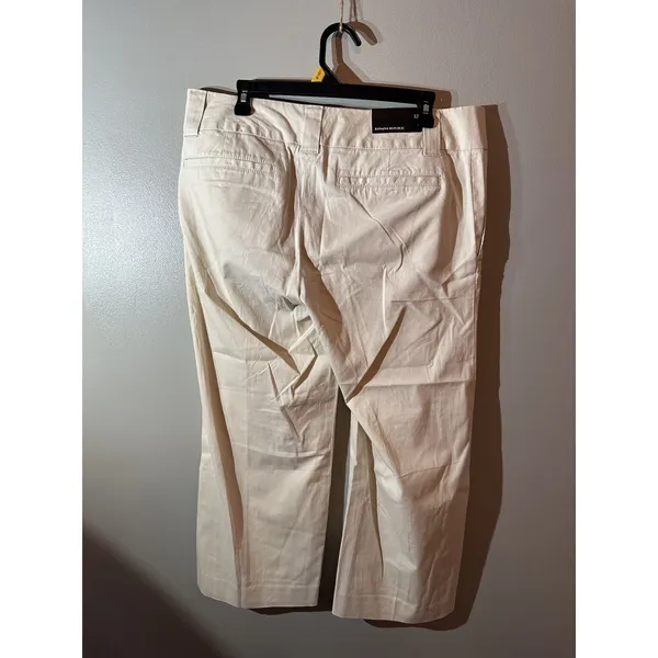 Banana Republic Women's Size 12 Wide Leg Cropped‎ Khaki Pants Stretch NWT - Image 2