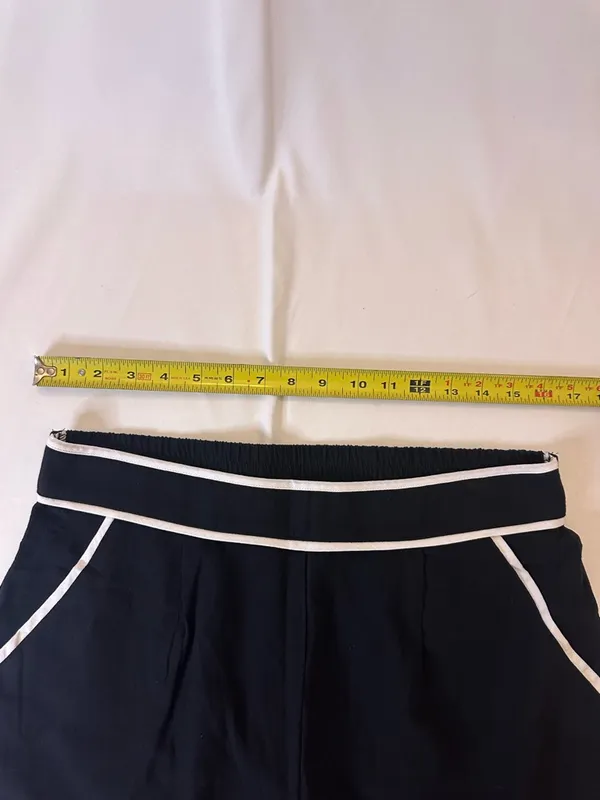Black Two-Piece Tank Top & Shorts Set with White Trim - Image 10