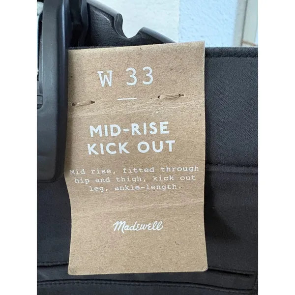 Madewell Mid-Rise Kick Out Crop Pants Gray W33 Ankle Length Utility Patch Pocket - Image 4