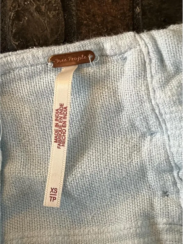 Free People Cotton Linen Tie Back Skort Romper size XS 💙 - Image 8