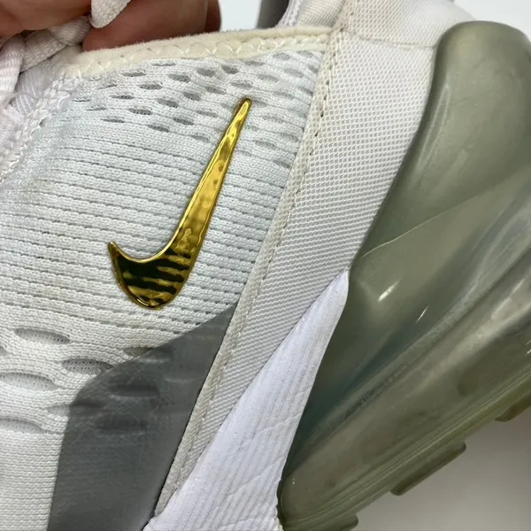 Nike Air Max 270 White Gold Womens Running Shoes‎ Sneakers Size 7 DM3080-100 - Image 8