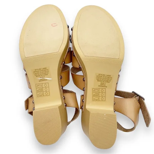 J. Crew The Chloe Clog Platform Strappy Sandal in Saddle Tan Faux Leather Size 7 - Image 15