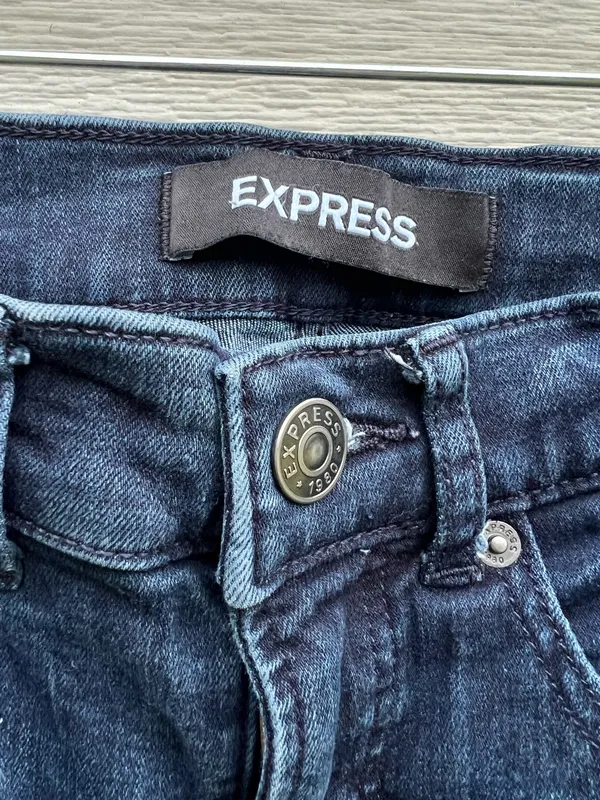 Express Dark Blue High Rise Legging Jeans - Image 4