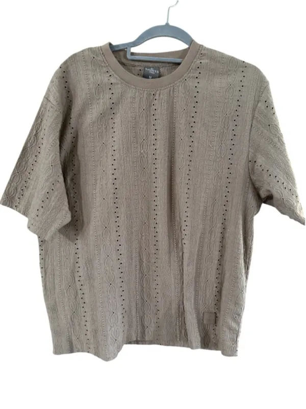 Women's SAINTS STUDIO Taupe Short Sleeve Tee M - Image 2
