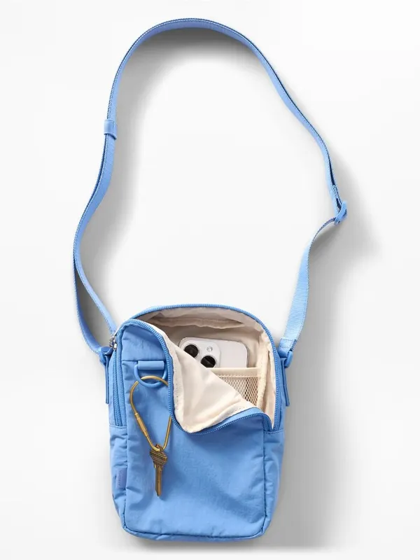 New Athleta Anytime Vertical Crossbody Bag Waterfall Blue - Image 3