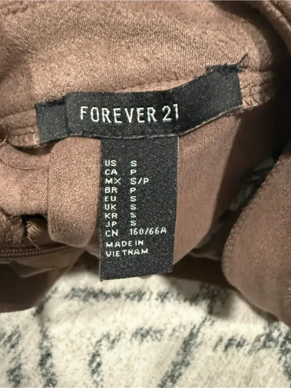 Forever 21 Chocolate Brown Faux Suede Pencil Skirt - Image 3
