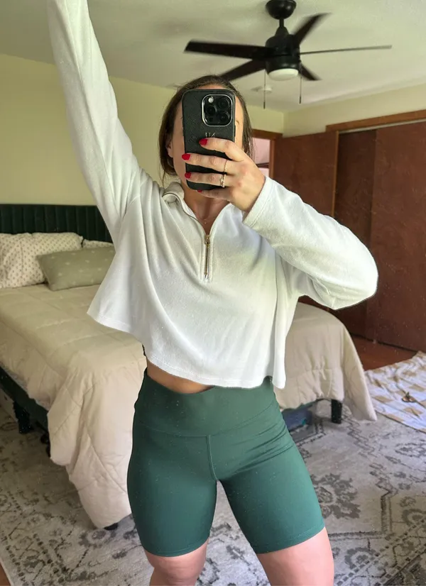 Stoney Clover Cropped Target White Terry Sweatshirt - Image 3
