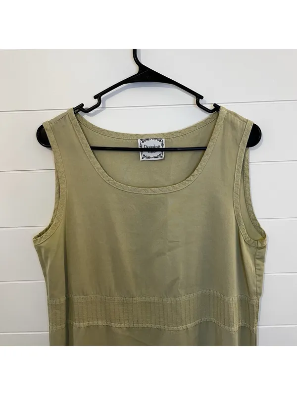 Women’s Vintage Dressing Clio Long Sleeveless Dress Medium Flowy Beach Travel - Image 2