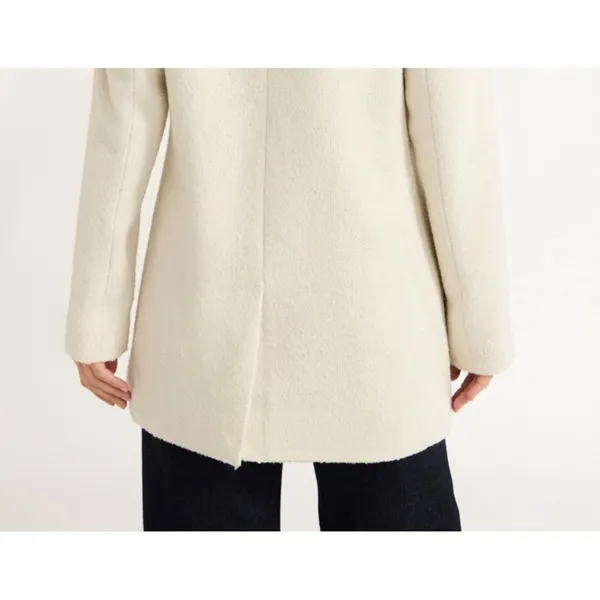 Free Assembly Womens Jacket XXL Cream Double Breasted Boxy Notch Lapel Coat - Image 4