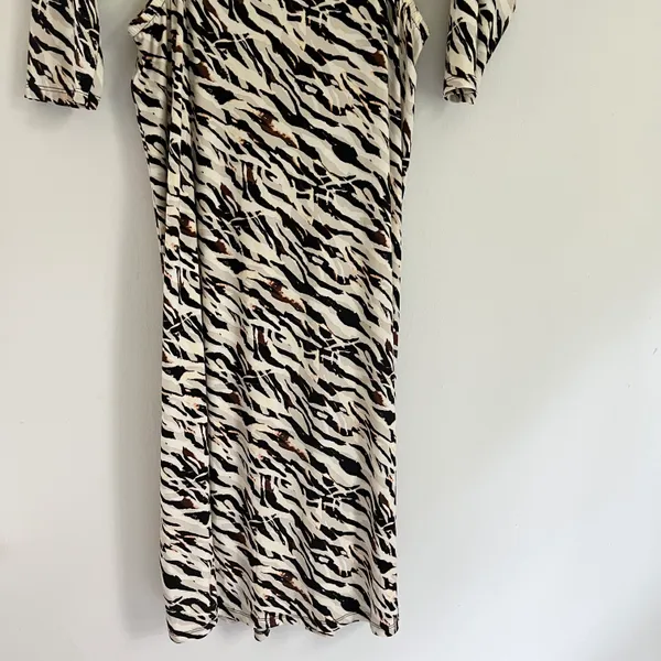 Torrid NWT Maxi Studio Knit Midi Dress Watercolor Zebra Tan Brown Orange Size 2X - Image 11