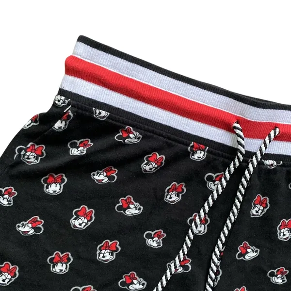 DISNEY Shorts Womens Sz Medium Black Minnie Mouse Print Sweatshort - Image 2