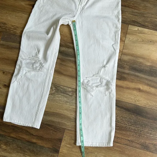 Abercrombie & Fitch Jeans The Ankle Straight Ultra High Rise White Denim 26 2 S - Image 11