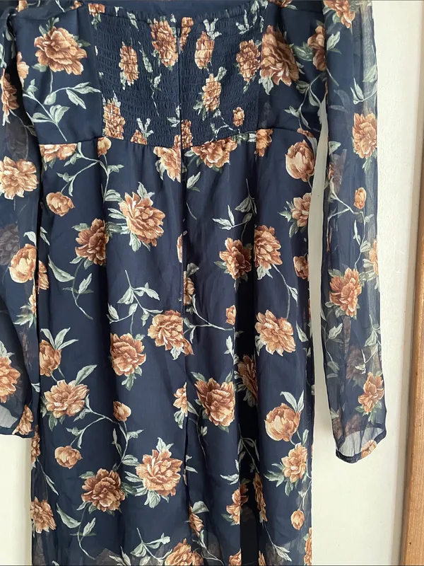 Abercrombie & Fitch Emerson Chiffon Long Sleeves Midi Floral Dress - Image 12